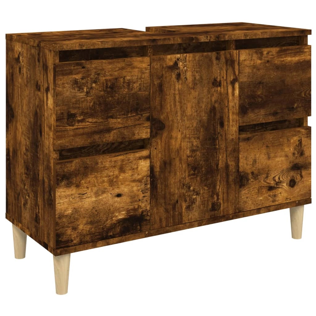 Mobile lavabo/lavabo 80 x 33 x 60 cm in legno laccato rovere affumicato 02_0006820