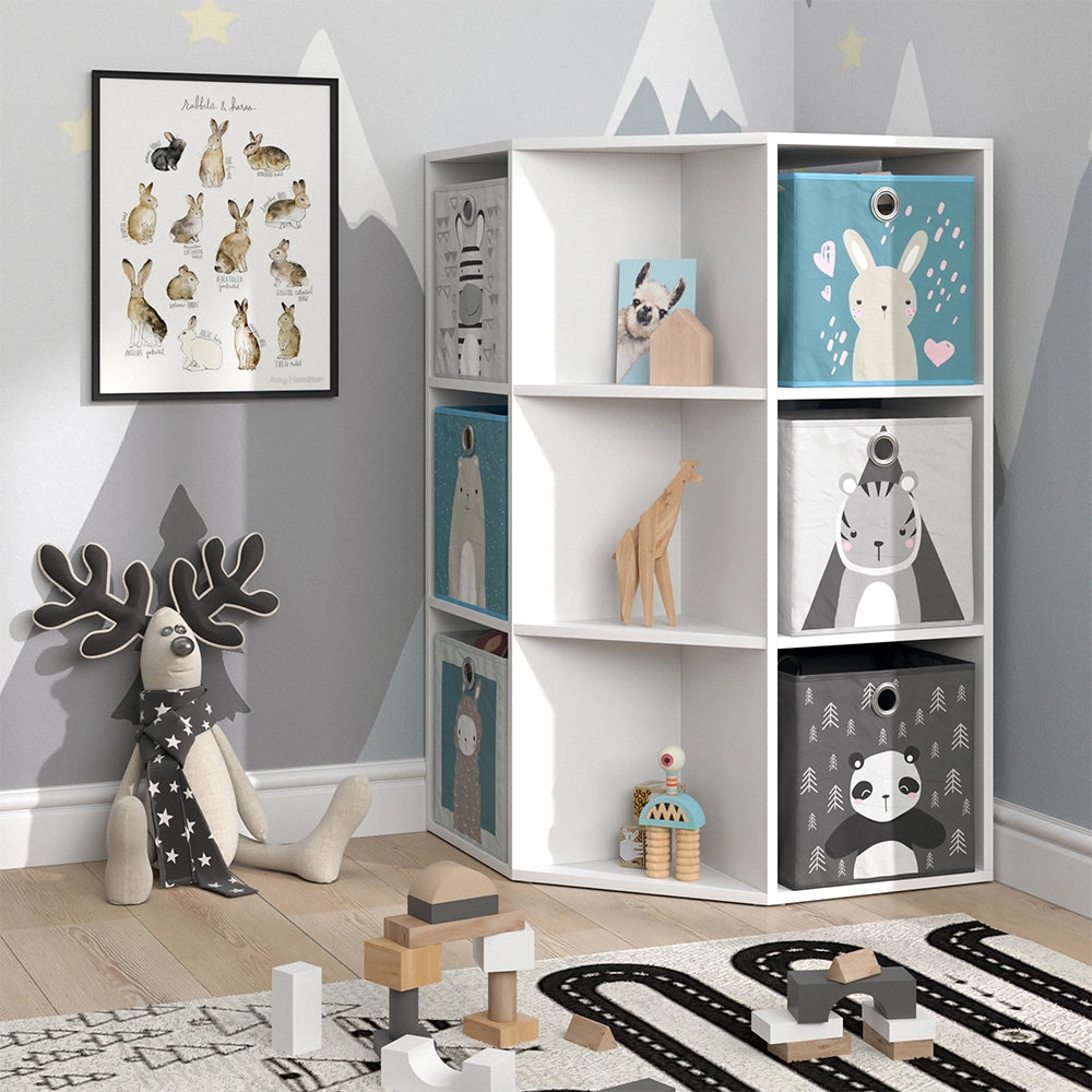 Vicco Libreria bambini Bianco 64 x 107.8 cm con 4 scatole pieghevoli