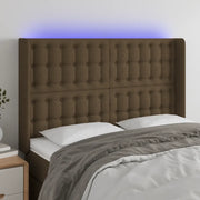 Testiera a LED MarroneScuro147x16x118/128cm inTessuto 3124483