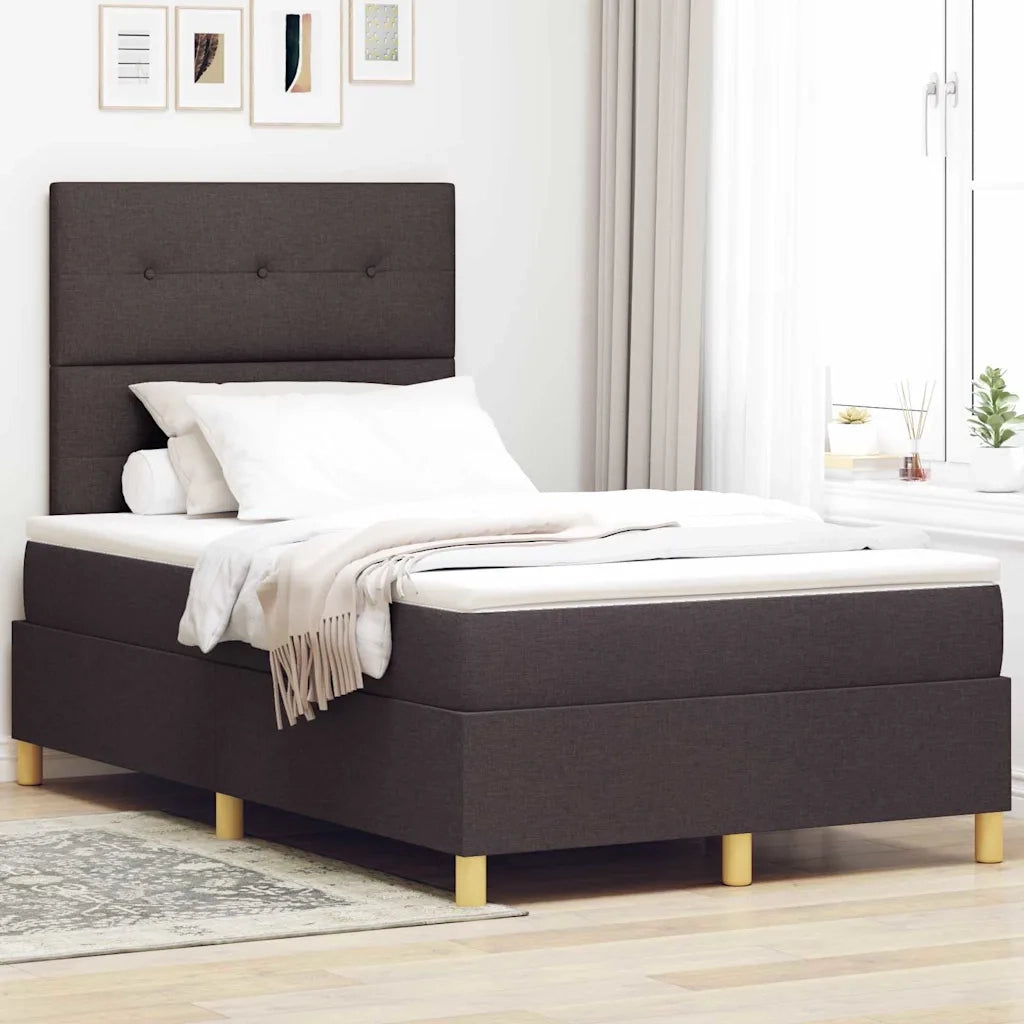 Letto a molle con testiera Marrone Scuro 120 x 190 cm Tessuto 3339605