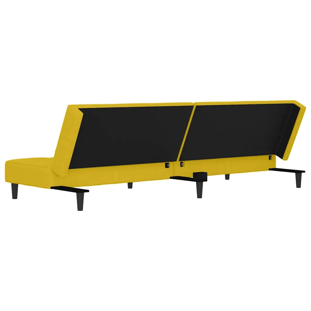 Divano letto | Sof¨¤ letto | Letto singolo a 2 Posti con 2 Cuscini Giallo in Velluto