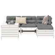 Set Salotto da Giardino 5 pz Bianco in Legno Massello di Pinocod mxl 92723