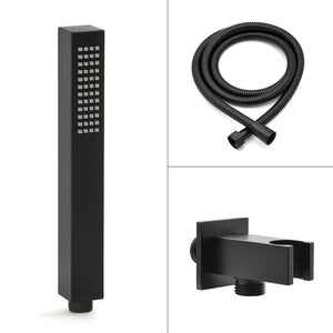 Kit doccia incasso con soffione 30x20 e set completo nero opaco Lotus