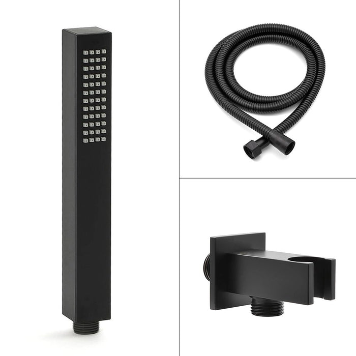 Kit doccia incasso con soffione 30x20 e set completo nero opaco Lotus