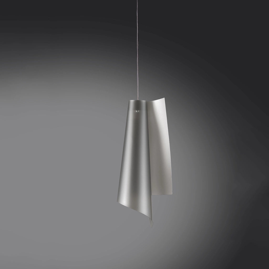 Sospensione Moderna Vela Polilux ® Argento E Metallo Cromo 1 Luce E27 H68Cm