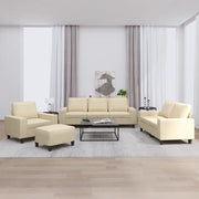 Set di Divani 4 pz Crema in Tessuto 3201876