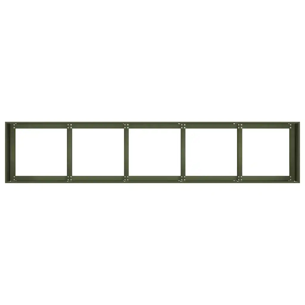 Fioriera Verde Oliva 200x40x40 cm in Acciaio Laminato a Freddo 860685