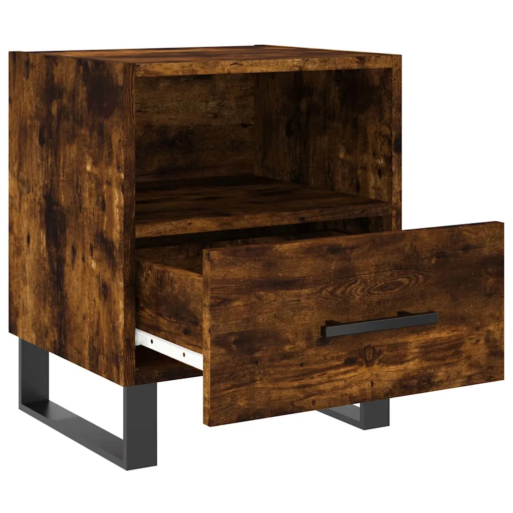 Comodini 2 pz-Set di 2 Tavolino da notte Rovere Fumo 40x35x47,5 cm in Legno Multistrato 996397