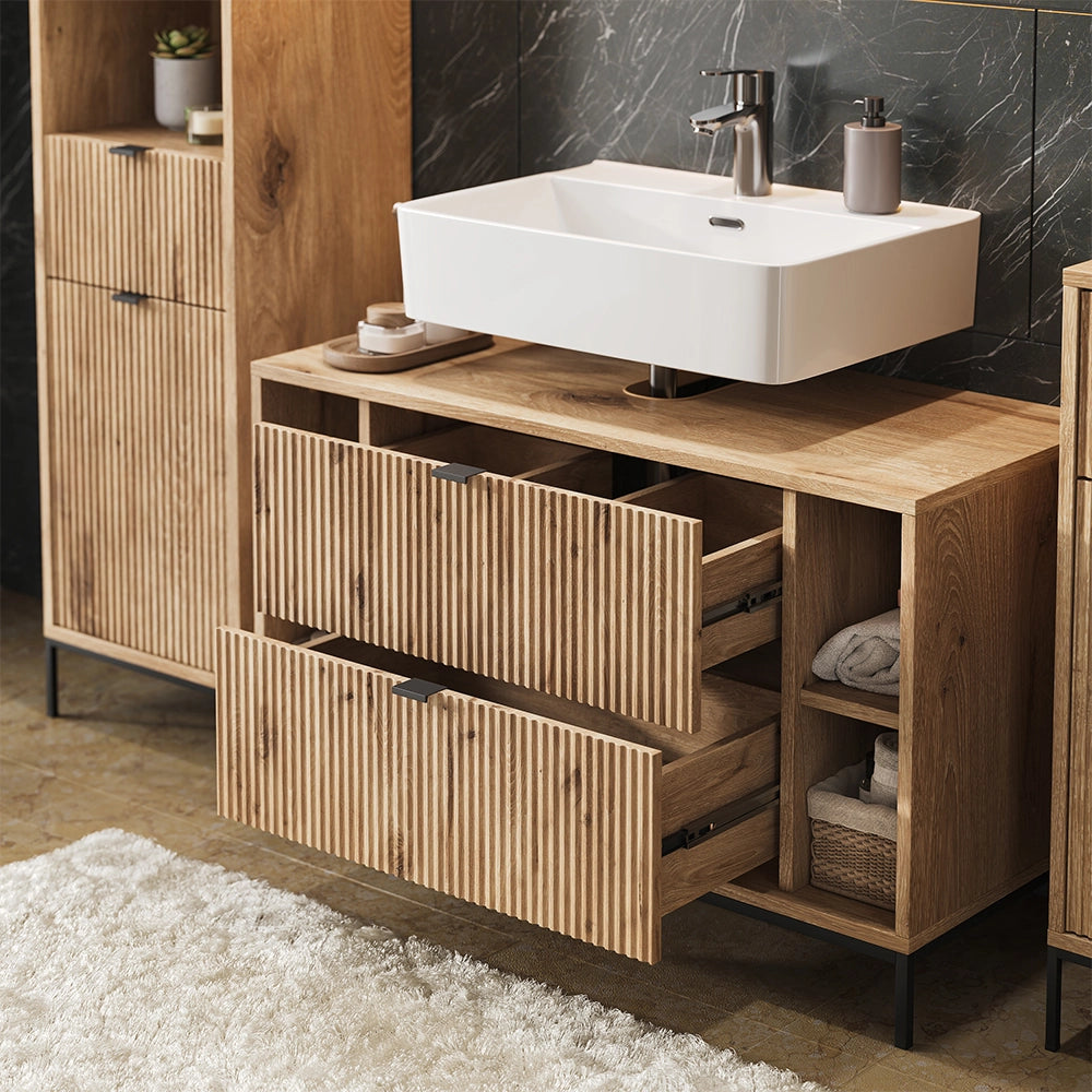 Vicco Set di mobili da bagno Quercia vichinga 5 parti