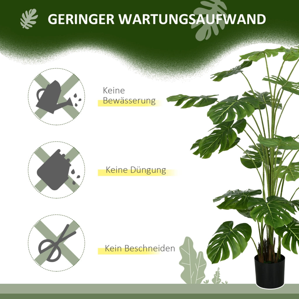 Piante artificiali, Monstera Deliciosa artificiale, pianta artificiale da 180 cm con 24 rami, pianta da interno, albero artificiale, decorazione per