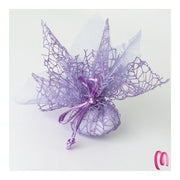 Trade Shop - 20 Sacchetti Velo Veletti Organza Rete Tulle Per Confetti Matrimonio Bomboniere - Viola