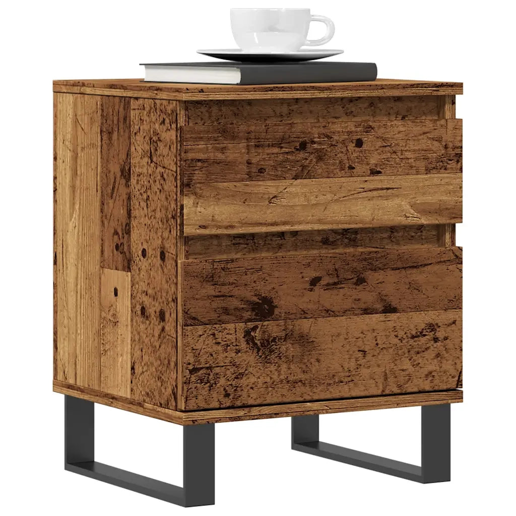 Comodini 2pz-Set di 2 Tavolino da notte Legno Antico 40x35x50 cm in Legno Multistrato 983704