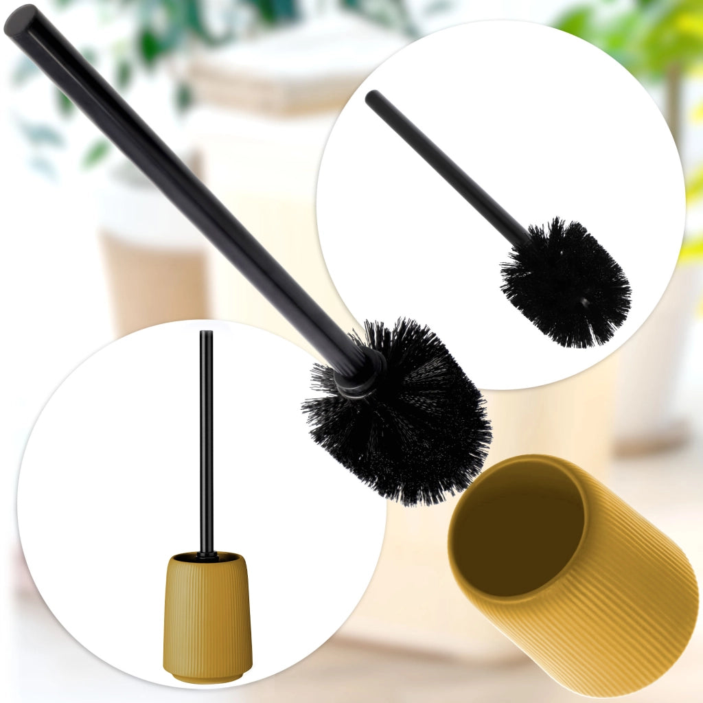 KADAX 2x Spazzolino per WC per bagno, in ceramica, giallo, moderno