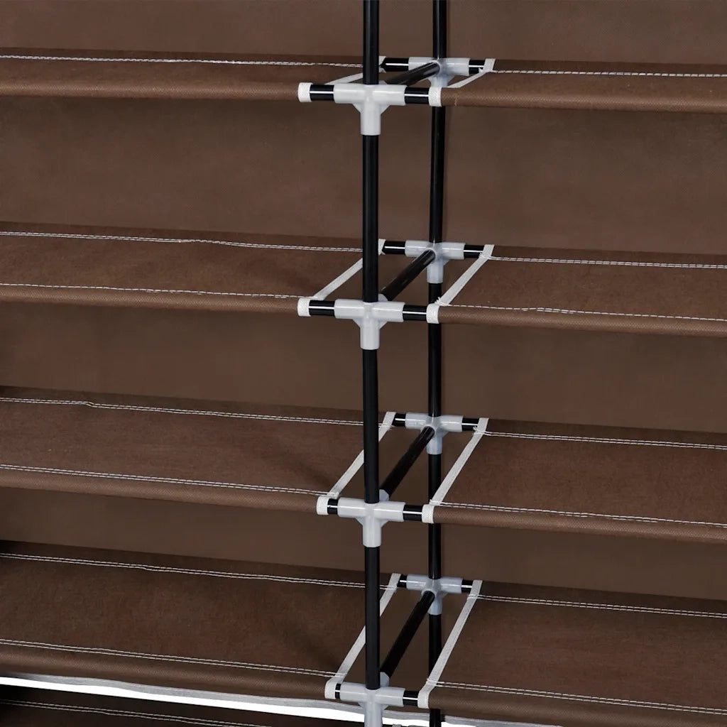 Scarpiera-Scaffale per scarpe in Tessuto Richiudibile 115 x 28 x 110 cm Marrone