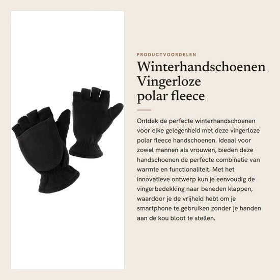 Guanti invernali con imbottitura di fleece - Guanti senza dita - Guanti impermeabili - Isolamento termico - Leggeri - Adatti per outdoor