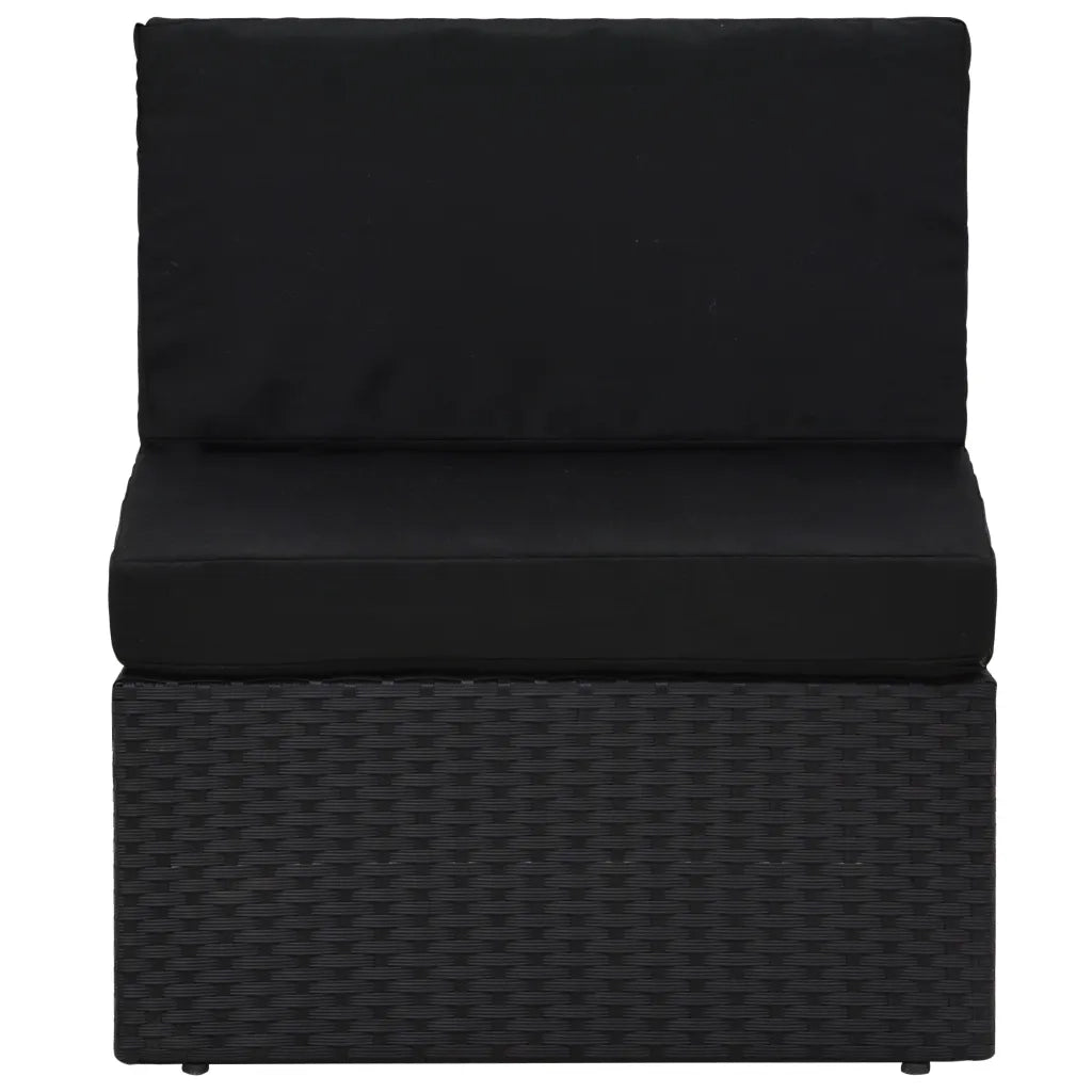 Set Divani da Giardino 7 pz in Polyrattan Nero cod mxl 39669