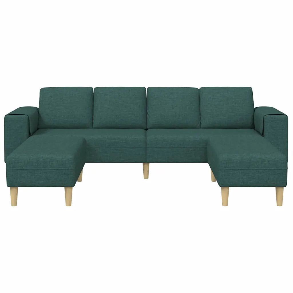 Set di divani 3 pcs Verde scuro Tessuto