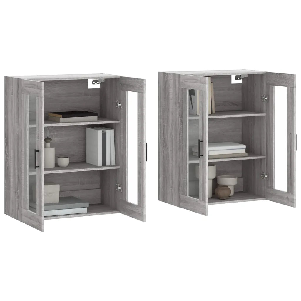 Armadietti a Parete 2 pz Grigio Sonoma in Legno Multistrato 3197951