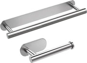 Set di asciugamani autoadesivi in acciaio inossidabile - 2 pezzi - argento