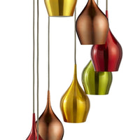 Lampadario Contemporaneo Vibrante Acciaio Cromo Vetro 8 Luci E14