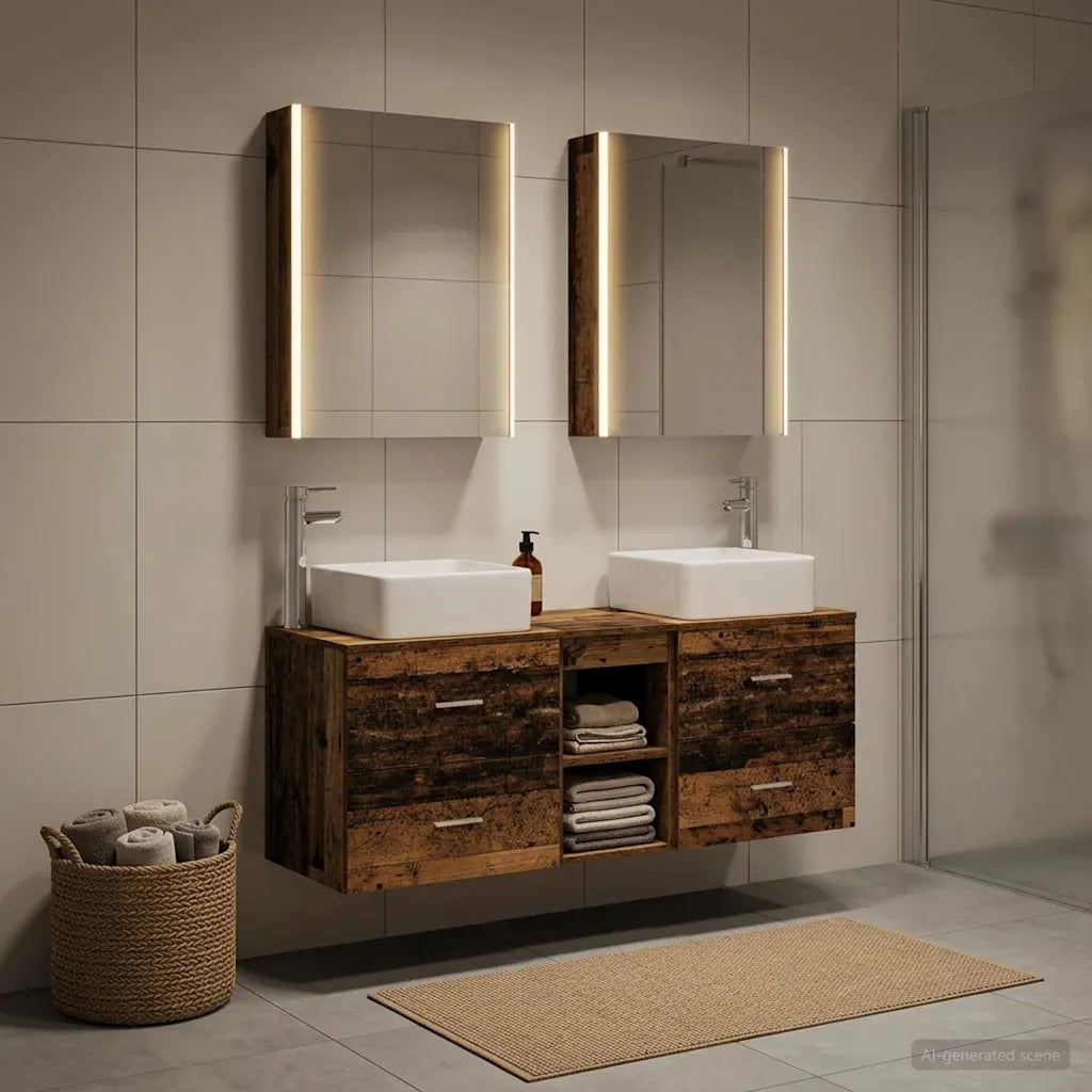 Set di mobili per il bagno 5 pcs Legno antico 3406773