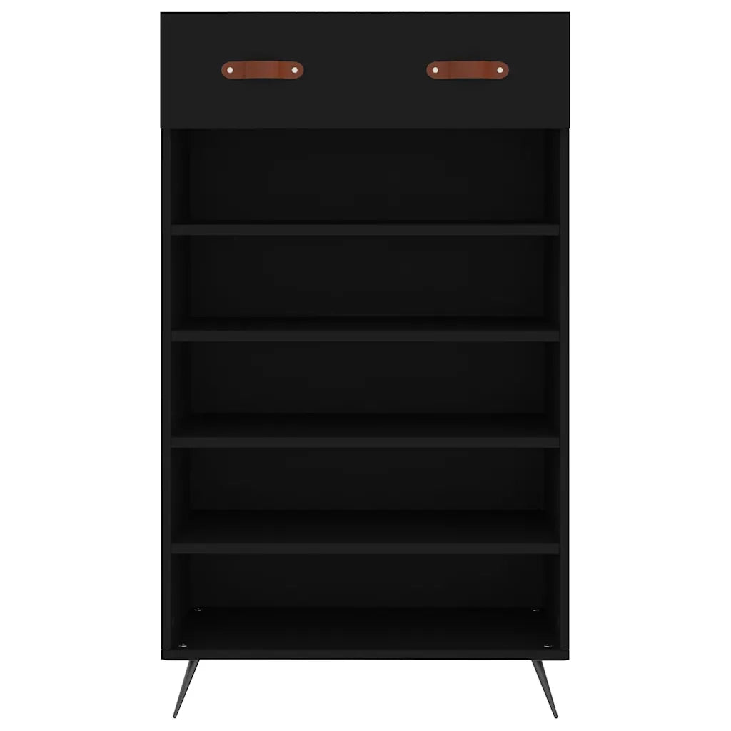 Scarpiera | Mobile per scarpe Nera 60x35x105 cm in Legno Multistrato
