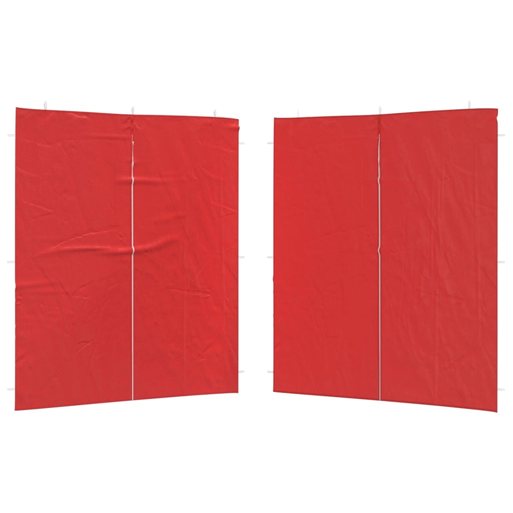 Parete per tenda da festa 2 pcs Rosso 200 x 195 cm PE e Acciaio 42033018