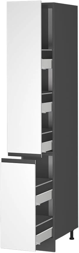 Armadio da farmacia R-Line, Bianco, 30 cm Forma a J, per la libera combinazione all'interno di sistemi cucina modulari