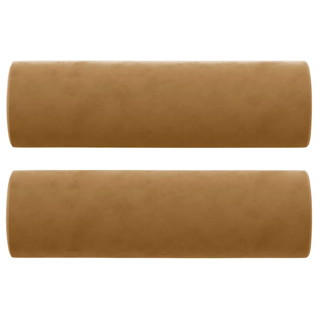 Divano | Divano da soggiorno | Sofa a 2 Posti con Cuscini Marrone 120 cm in Velluto