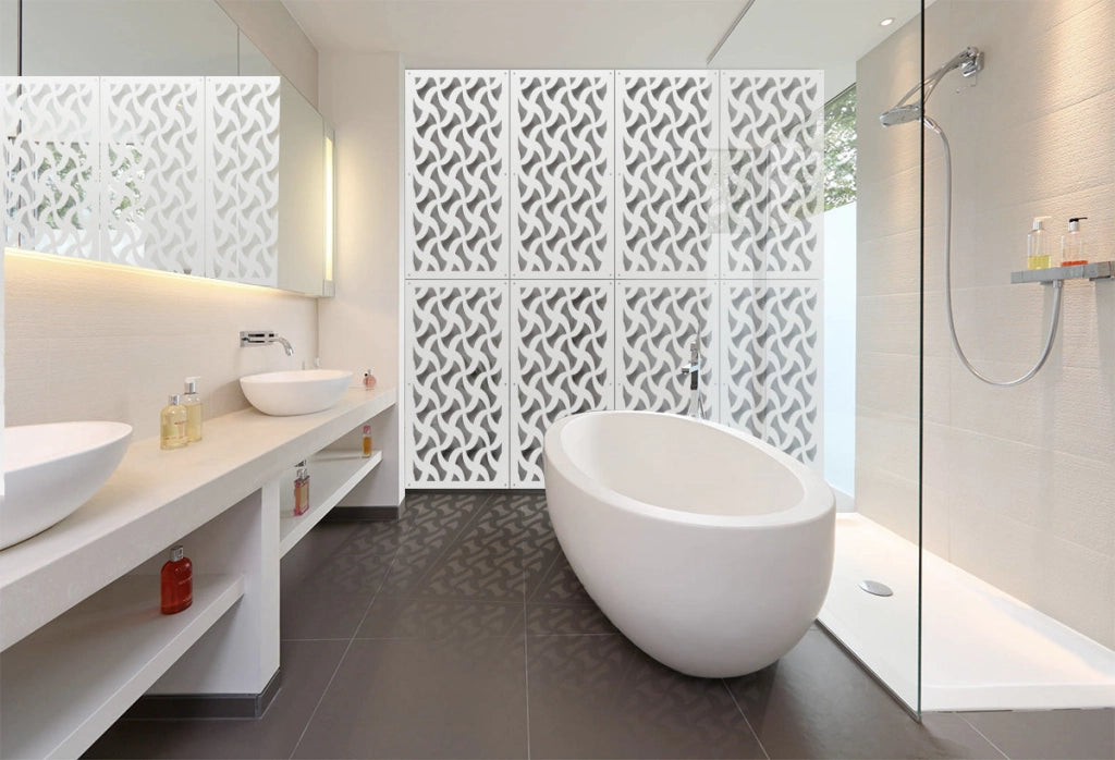 NINJA - Pannello in PVC traforato - Parasole Misura: 98x198 cm, Colore: bianco