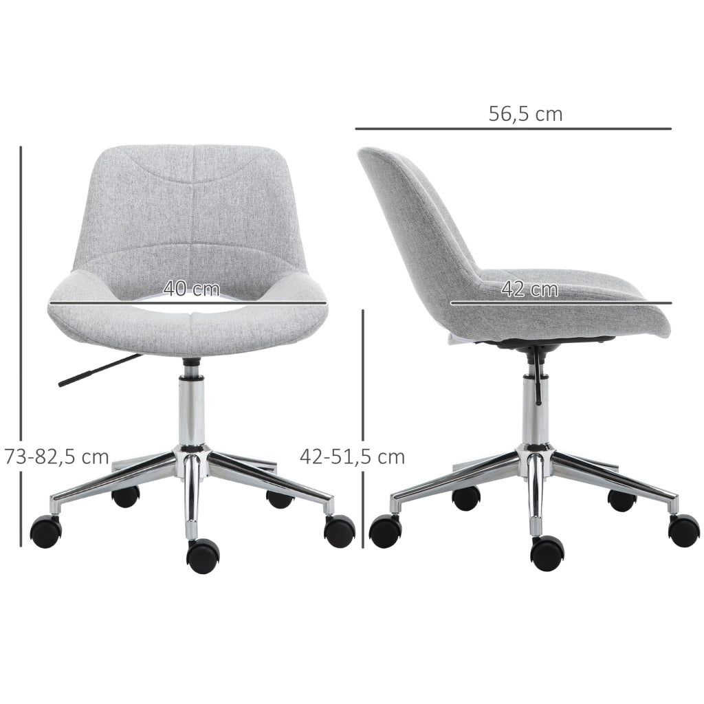 Sedia da Ufficio Girevole ¨C Zephmum ¨C Grigio Chiaro Metallico 49x56.5x73-82.5 cm