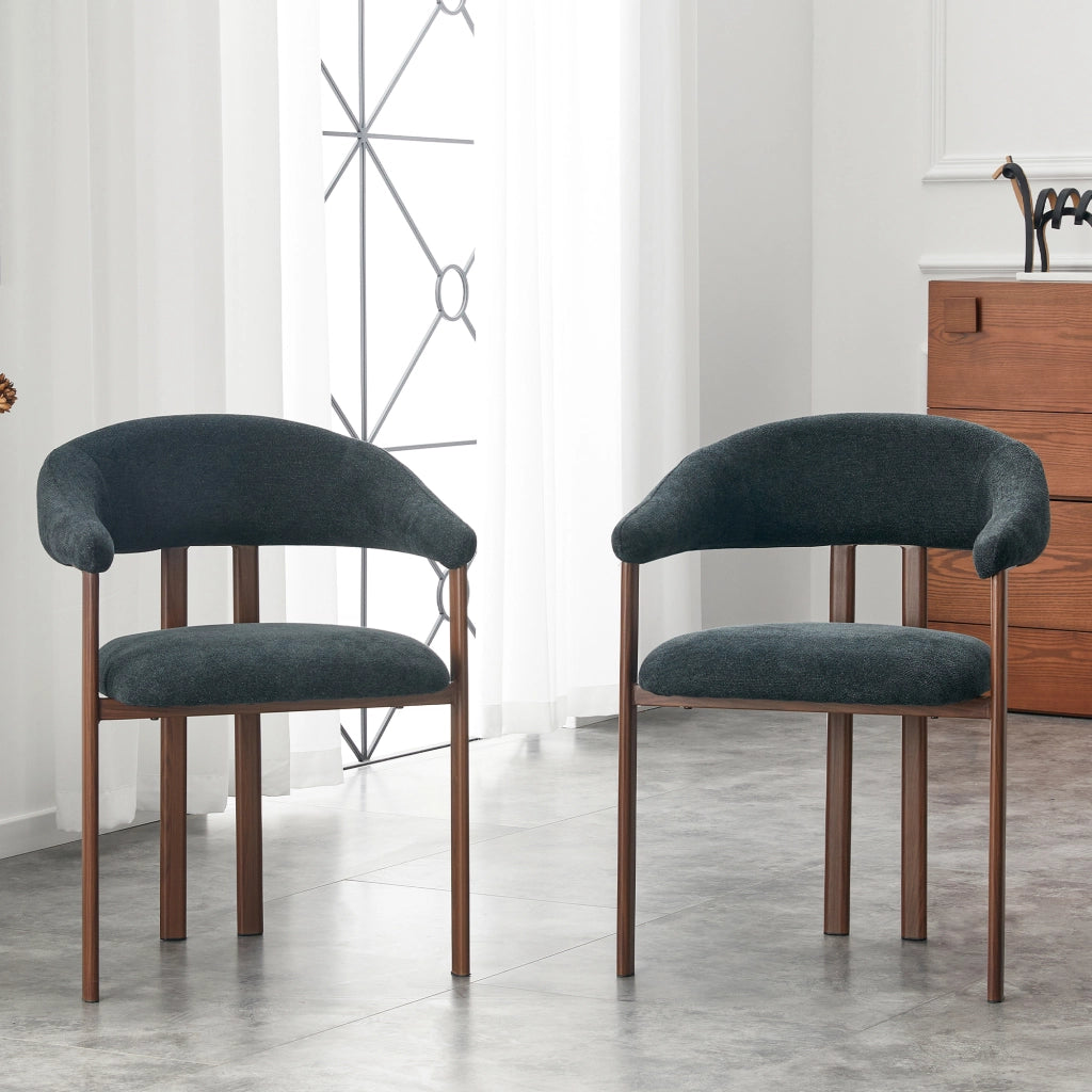 Set 2 Sedie da Pranzo in Tessuto ¨C Xylo ¨C Nero, Gambe in Metallo