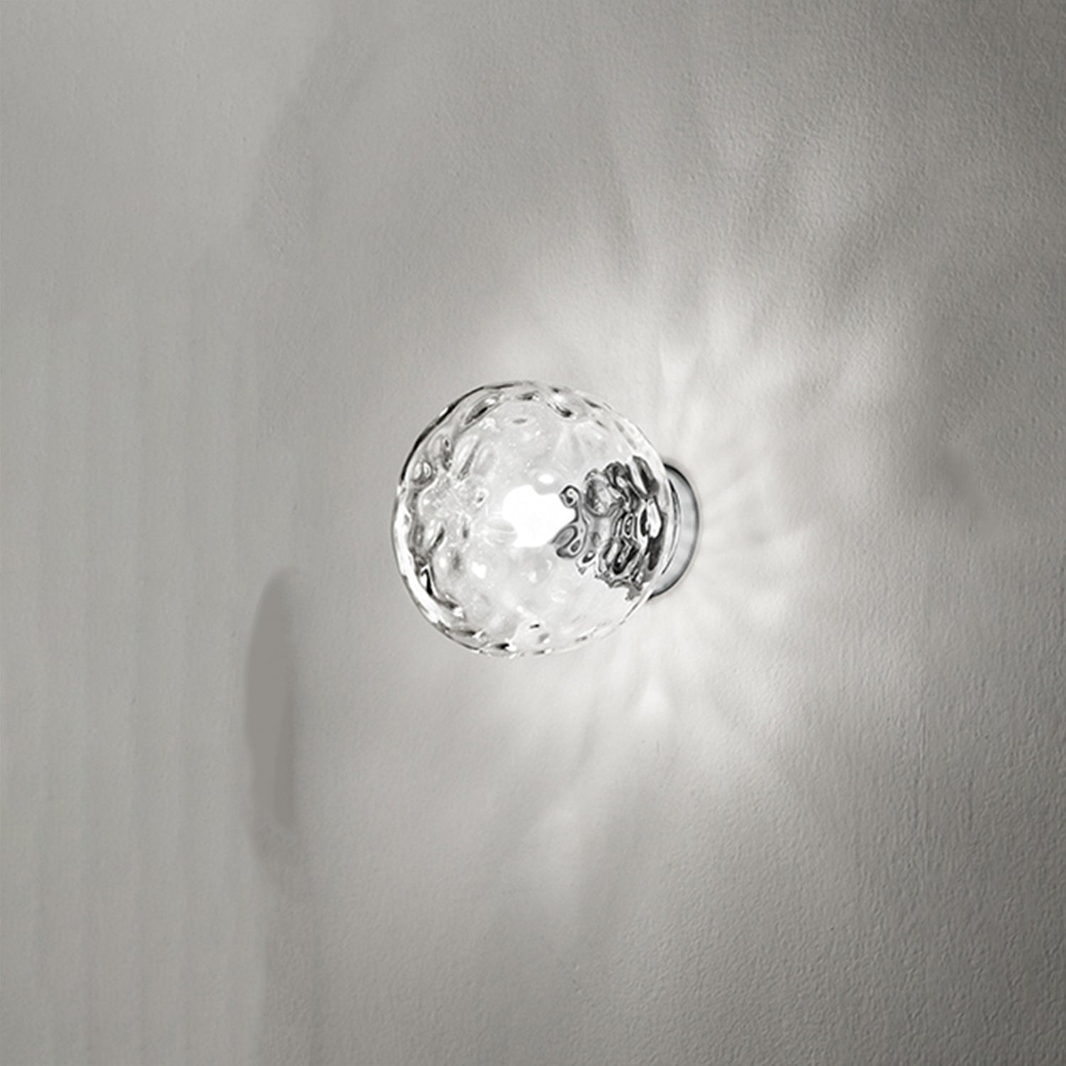 Applique Contemporanea Skin Metallo Cromo Vetro Trasparente 1 Luce E27