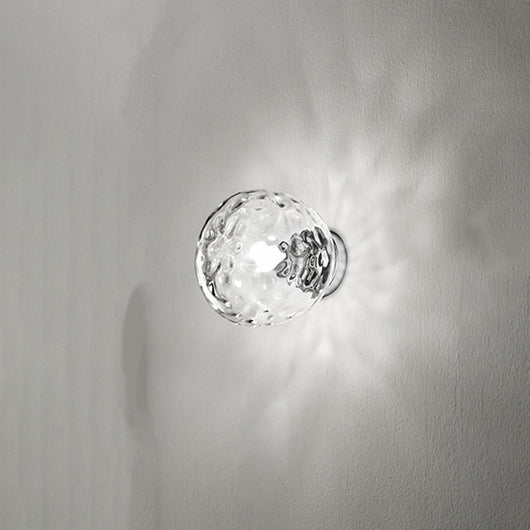 Applique Contemporanea Skin Metallo Cromo Vetro Trasparente 1 Luce E27