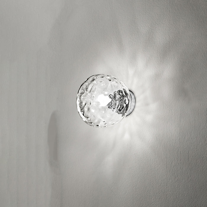 Applique Contemporanea Skin Metallo Cromo Vetro Trasparente 1 Luce E27