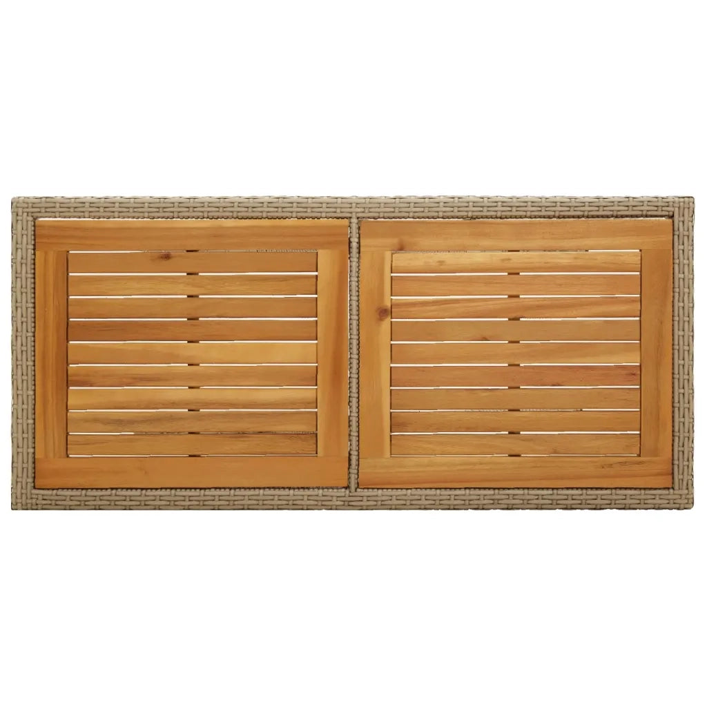 Tavolo da Giardino Beige Legno Massello di Acacia e Polyrattan 316801