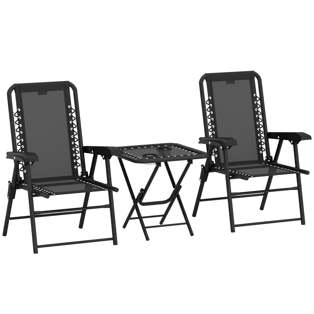 Set Bistrot 3 Pezzi in Acciaio ¨C zephmum ¨C Grigio Antracite 60x60x75