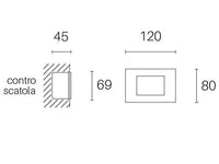 Lampada Segna Passo Rettangolare da Incasso a Parete a LED 3W 3000K Sovil Bianco