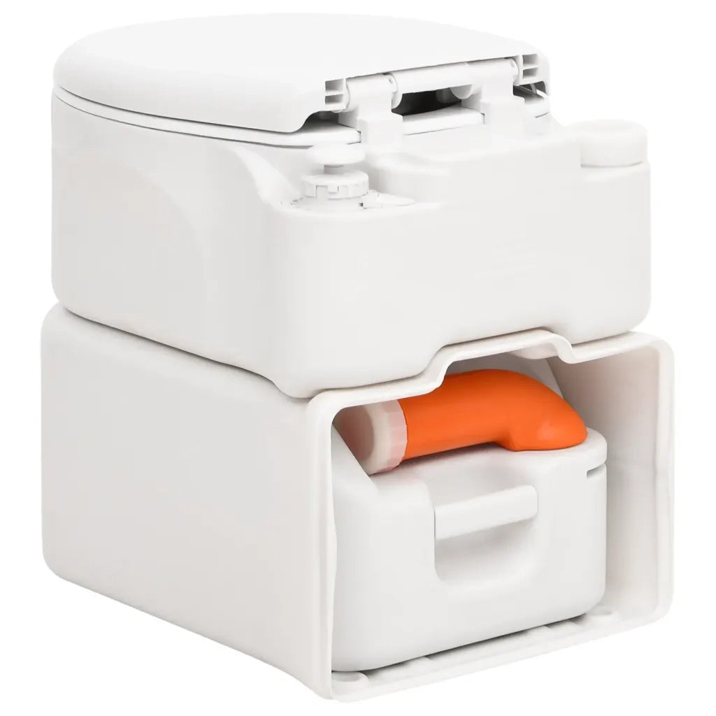Toilette Integrata da Campeggio Bianca 24+17 L HDPE e Smalto 154410