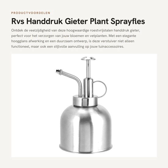 Spouta per piante in acciaio inox lucido - Spouta a pressione - Spouta per irrigazione - Spouta per piante - Bicchiere per spouta - Facile da utilizzare - Spouta per irrigazione per piante