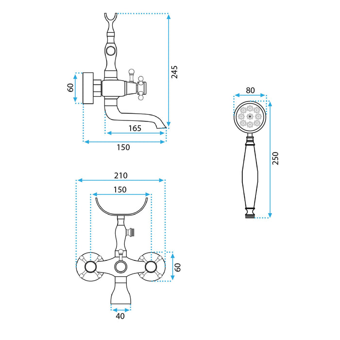 Rubinetto Da Vasca Rea Rustico Antique Gold