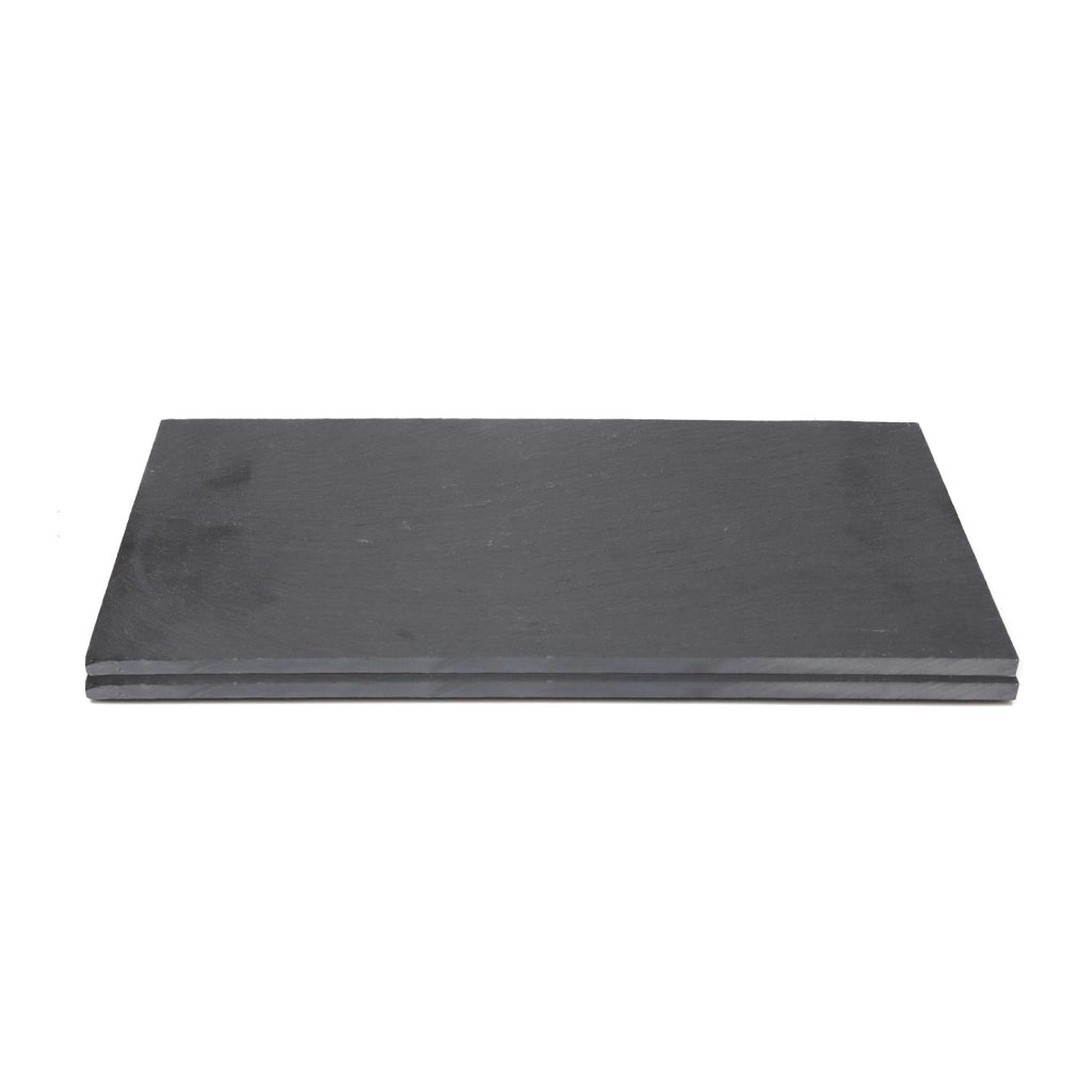 SET 2 VASSOI SOTTOPIATTI IN ARDESIA 30 X 11 CM CON PIEDINI ANTISCIVOLO