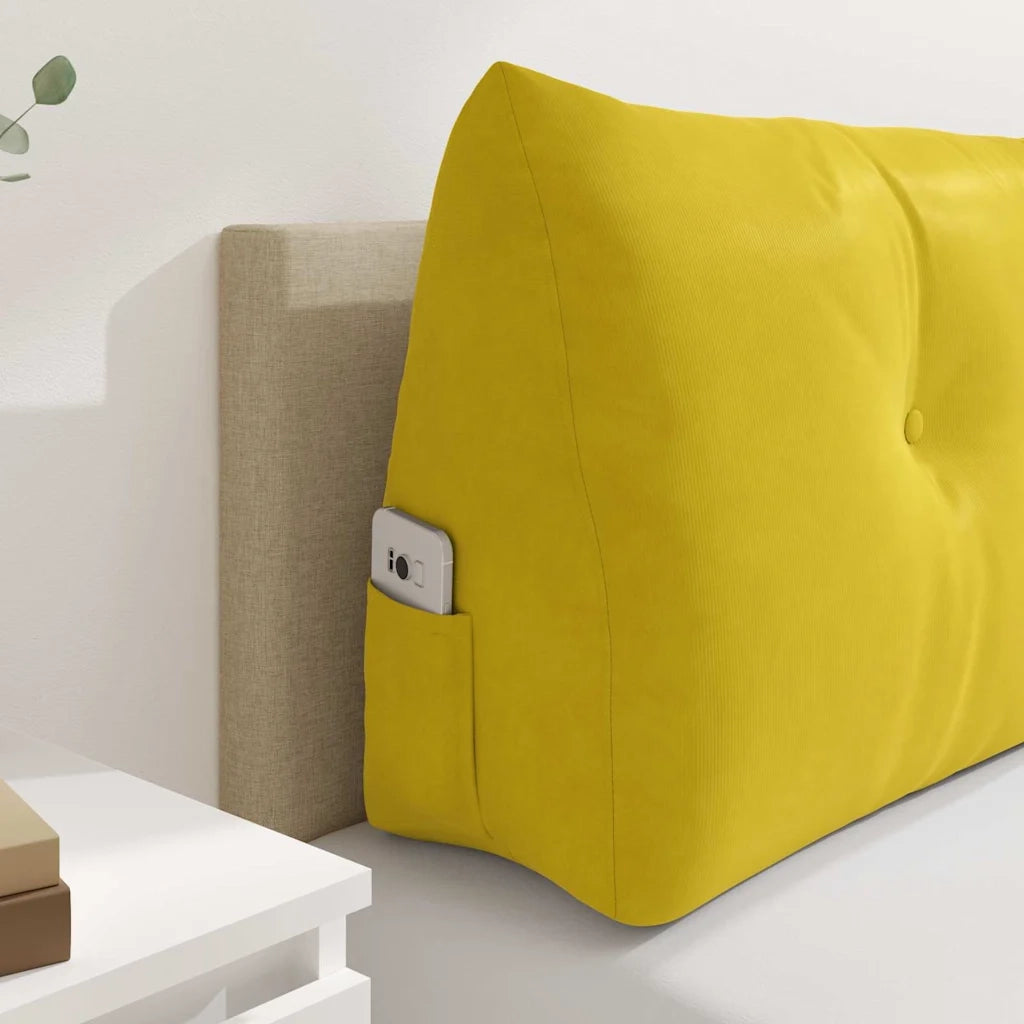 Cuscino per Schiena Giallo 120 x 24 x 50 cm Velluto 42014494