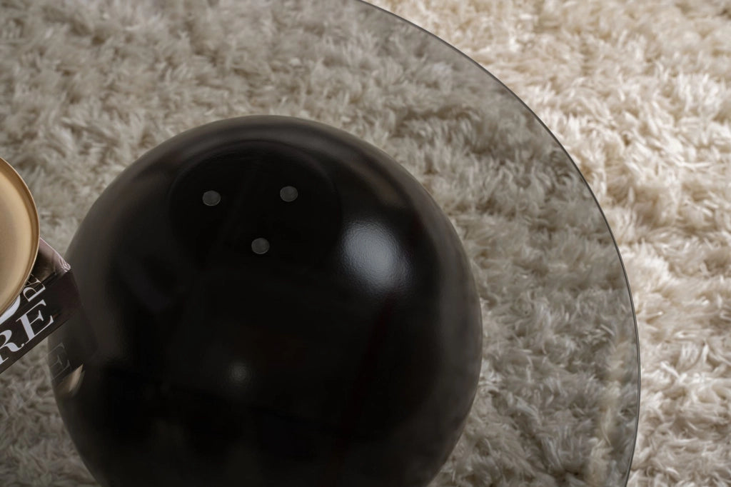 Tavolino in vetro "Sphere" - 120 x 70 x 30 cm - Nero