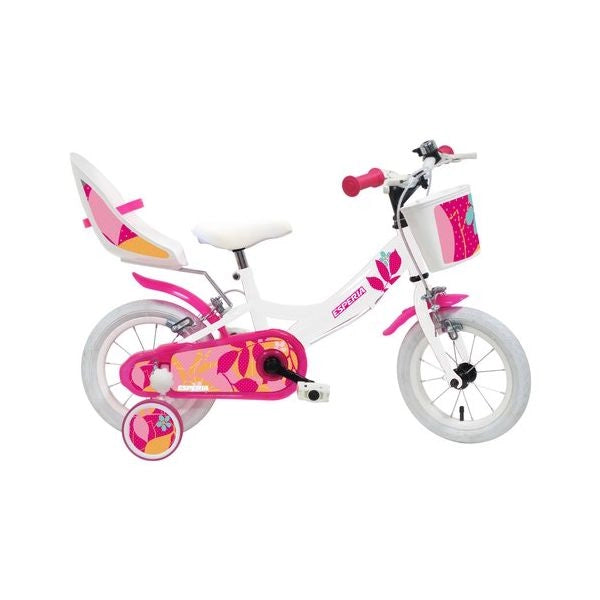 Bicicletta esperia 25146 bimba starlet con rotelle e accessori bianco