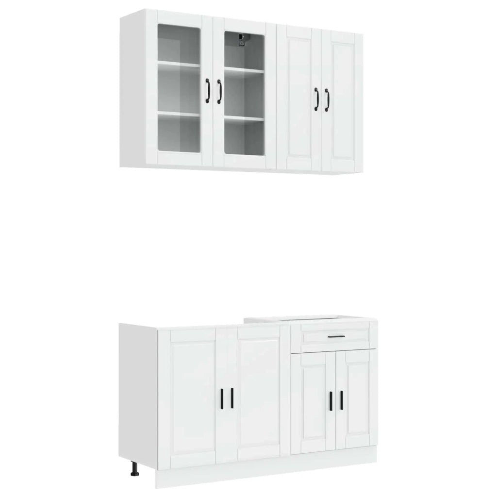 Unità Cucina PORTO 4 pcs Bianco Lucido Legno ingegnerizzato 3438339