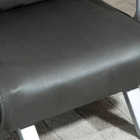 Poltrona Letto Singolo 3 in 1 con Schienale Reclinabile su 5 Livelli e Cuscino, Divano Letto Singolo Pieghevole per Soggiorno e Salotto in Pelle Scamosciata e Metallo, 65x69x80 cm, Grigio
