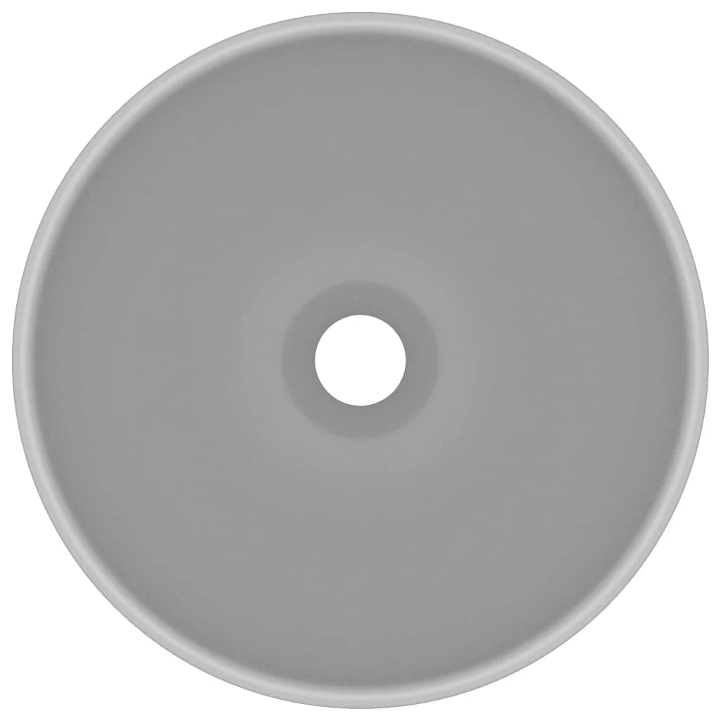 Lavabo da bagno rotondo di lusso diametro 32,5 cm ceramica grigio chiaro opaco 02_0002713