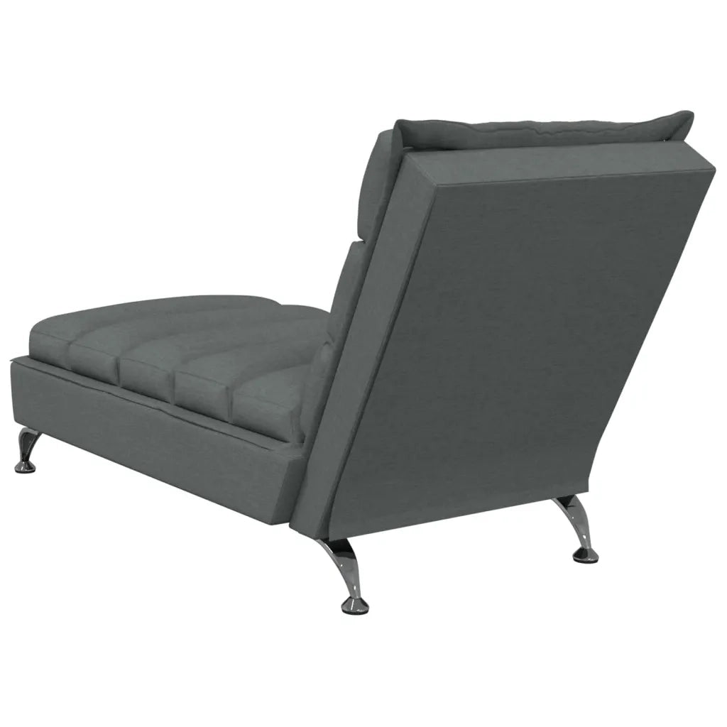 Chaise Longue con Cuscini Grigio Scuro in Tessuto CFW4816924