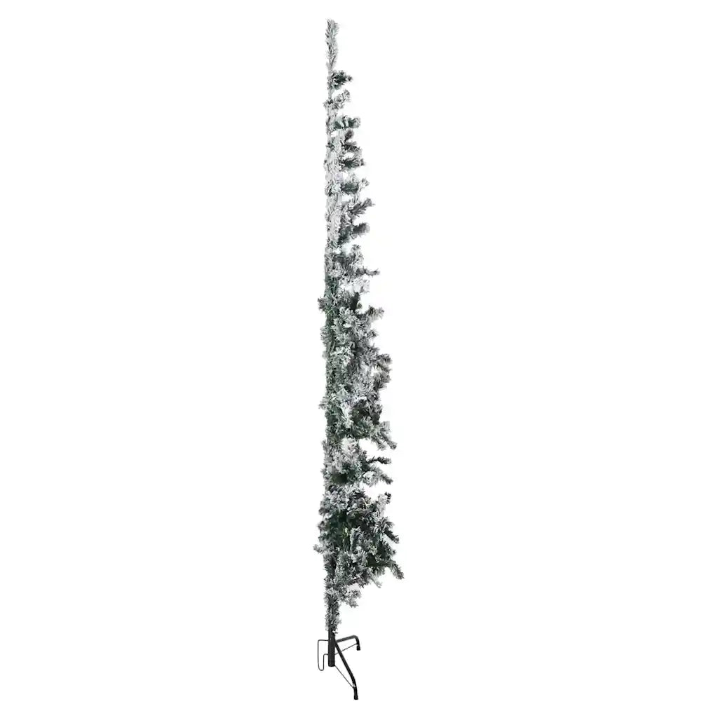 Albero Natale Artificiale Sottile a Metà Neve Fioccata 240 cm 344608